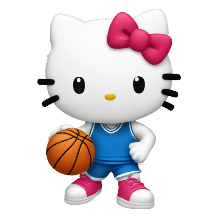 hello Kitty playing basketball sticker
