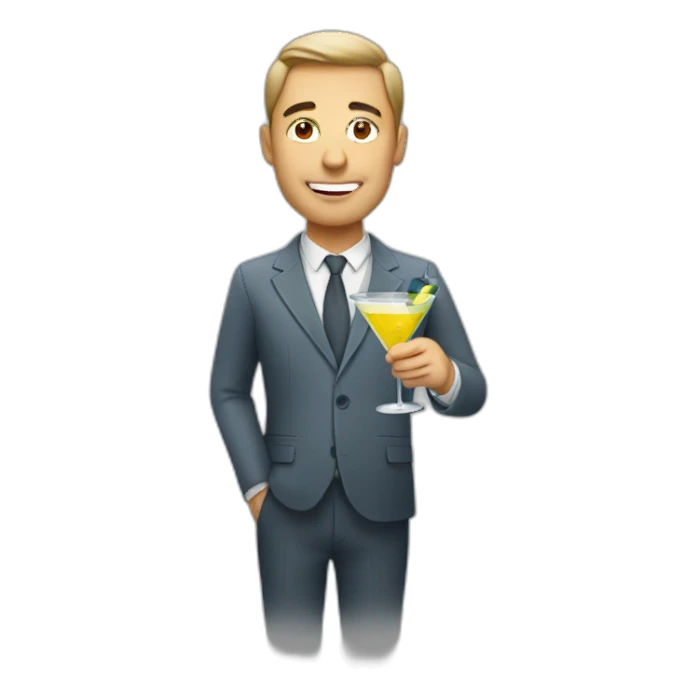 man who drink martini sticker