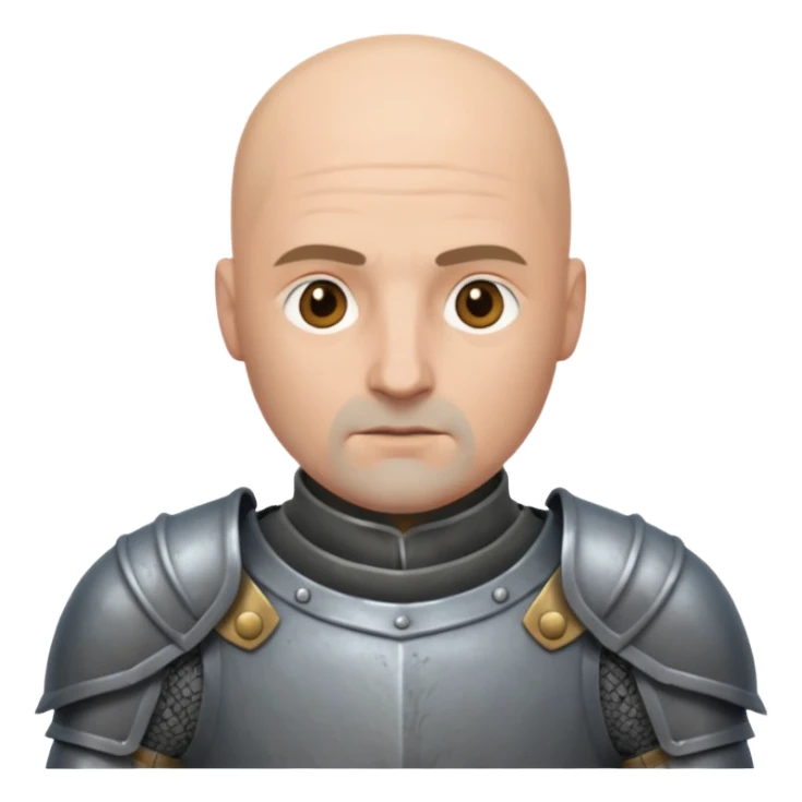 bald knight, grey armor sticker