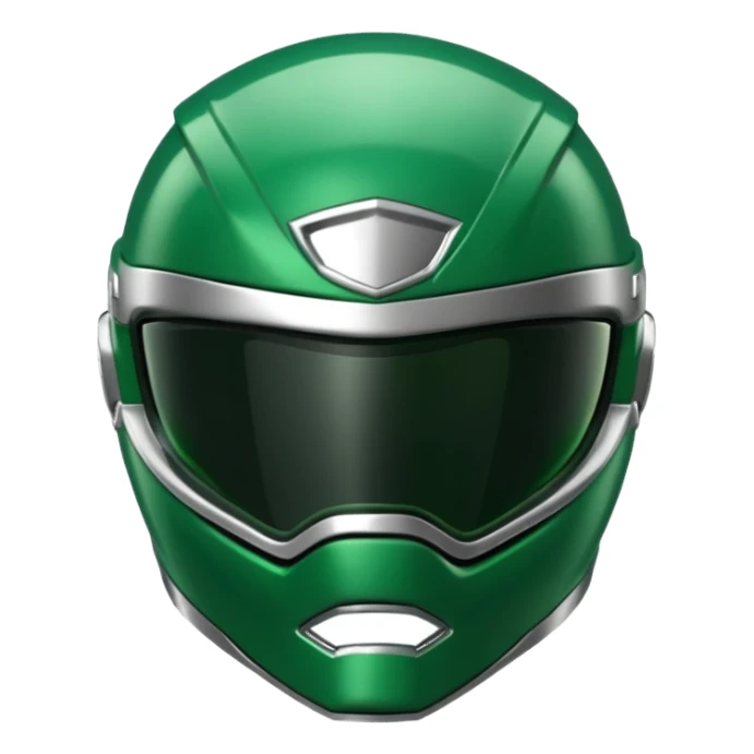 green power ranger helmet, front view sticker