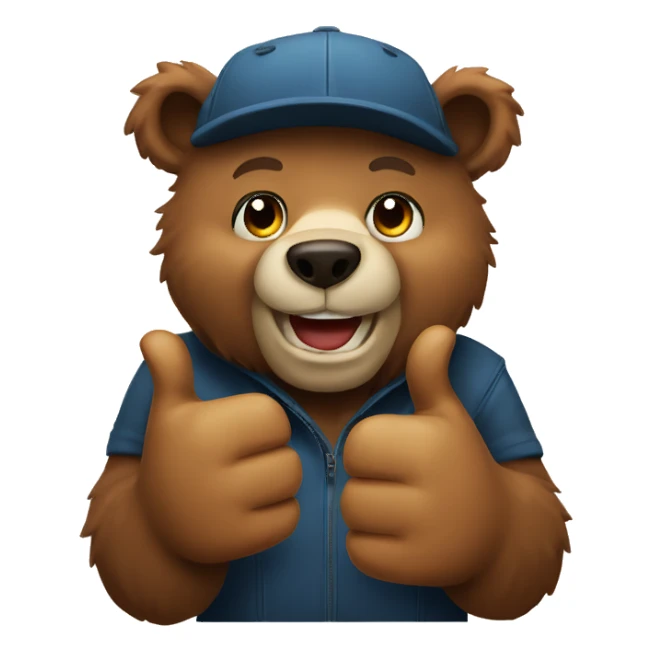 Bear giving a thumbs up sticker