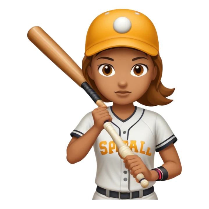 Girl up at bat playing softball sticker
