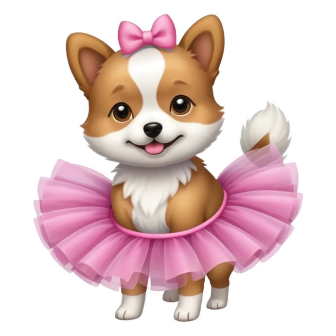 dog wearing a tutu sticker