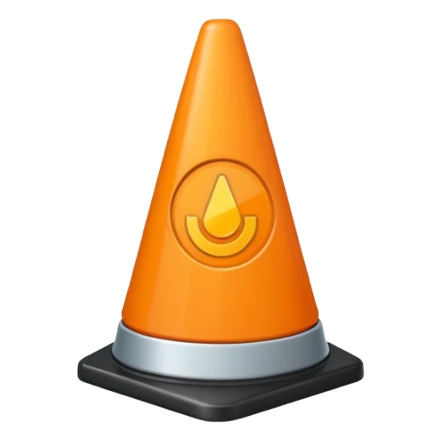 Cono naranja de señalización sticker