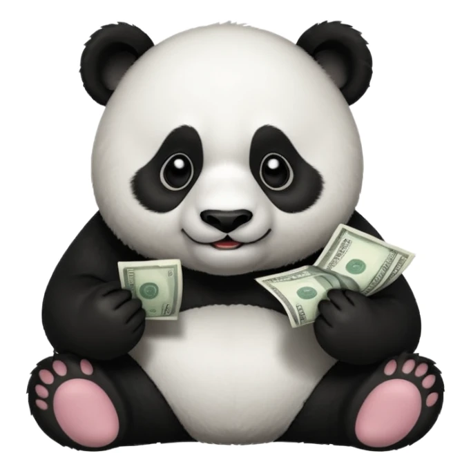 Panda eat money sticker
