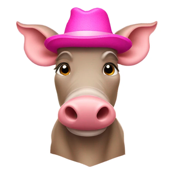 Warthog wearing pink hat sticker