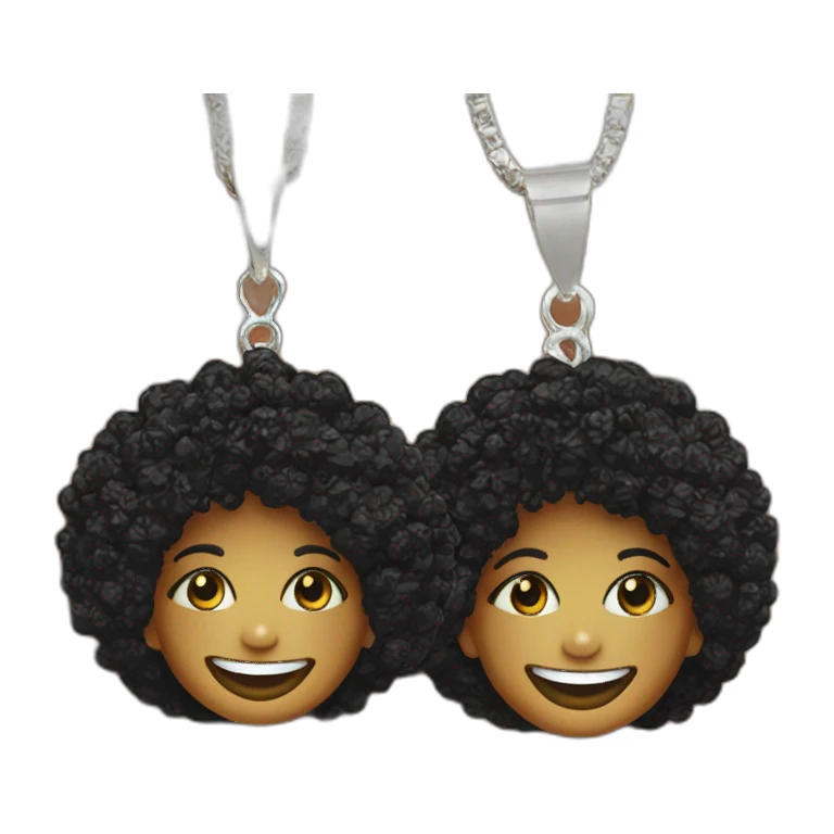 charming smile afro earrings necklace sticker