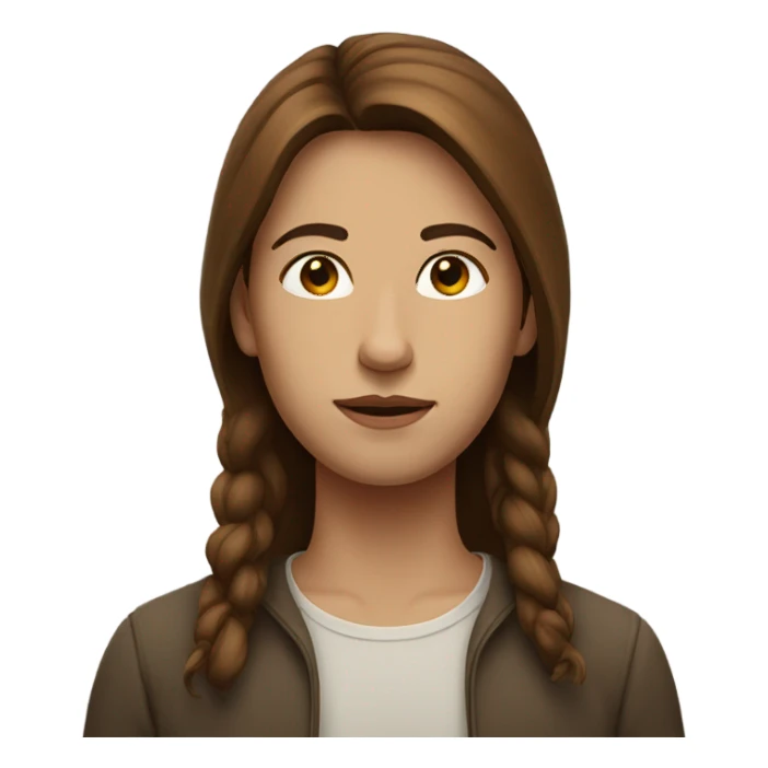 serene brown haired portrait sticker