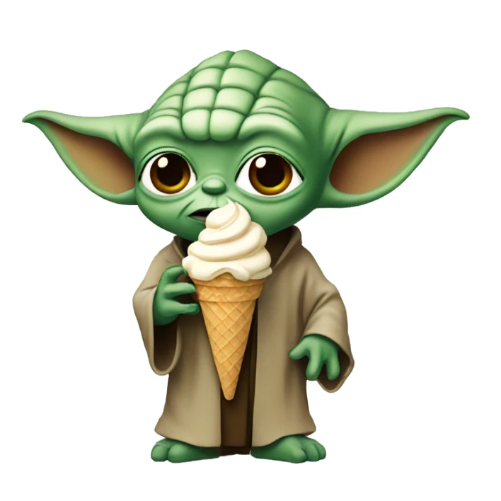Yoda eating ice cream sticker