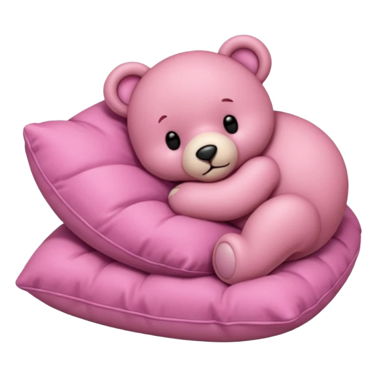 Pink teddy bear sleeping on a pillow  sticker