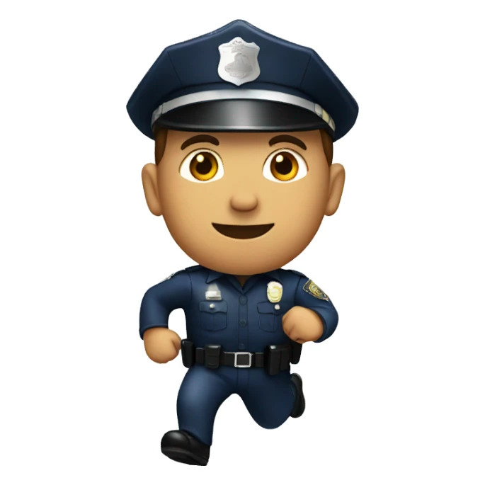 a police man running sticker