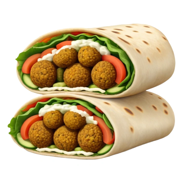 Middle Eastern falafel wrap with soft colors sticker