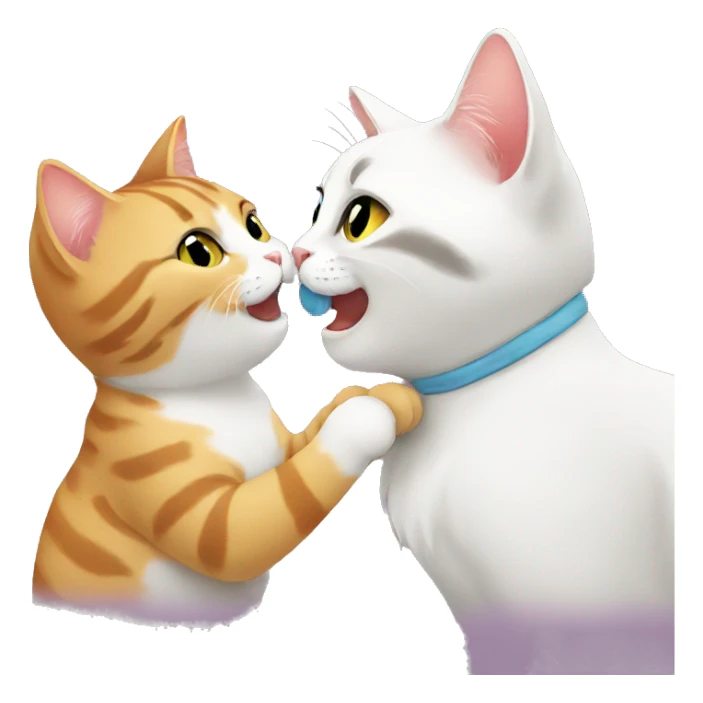 Cat kisses cat sticker