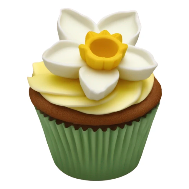 beautifully decorated daffodil cupcake sticker