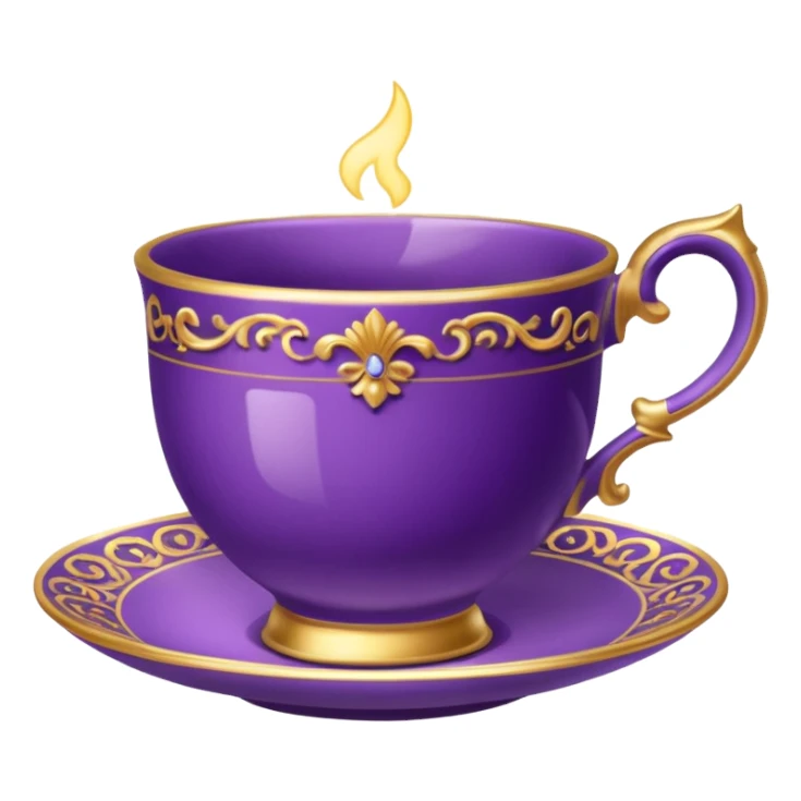 Fancy purple teacup sticker