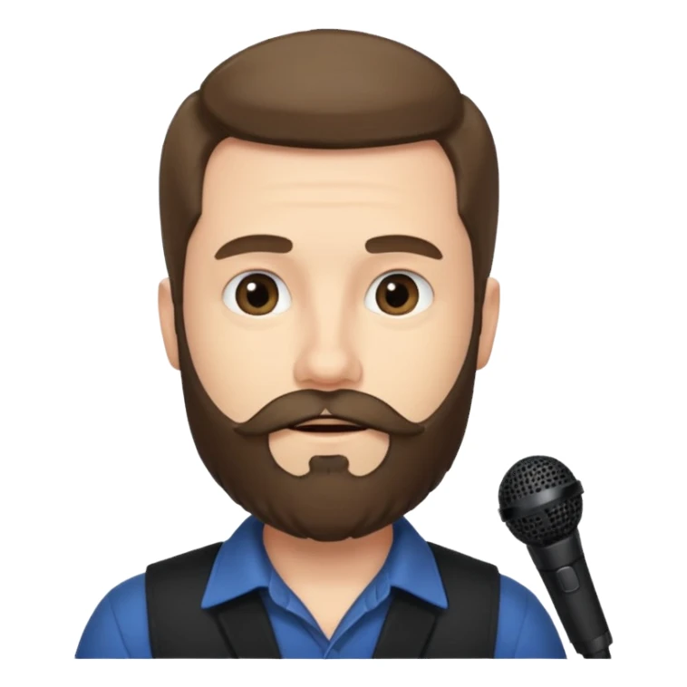 The weeked – beard, late 30s, holding microphone sticker