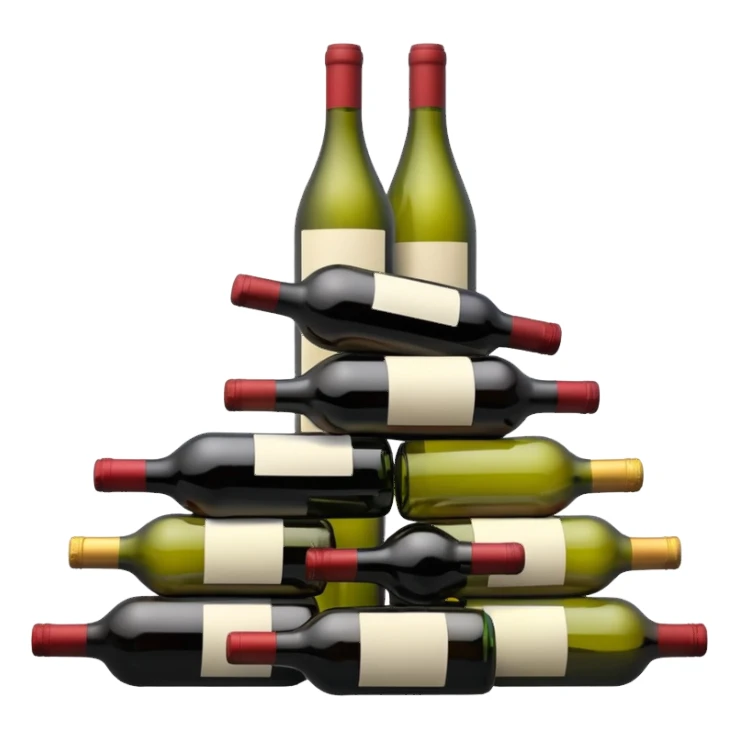 mountain of wine bottles sticker