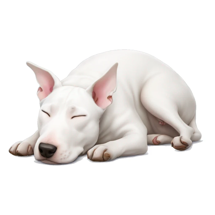 white bull terrier sleeping sticker
