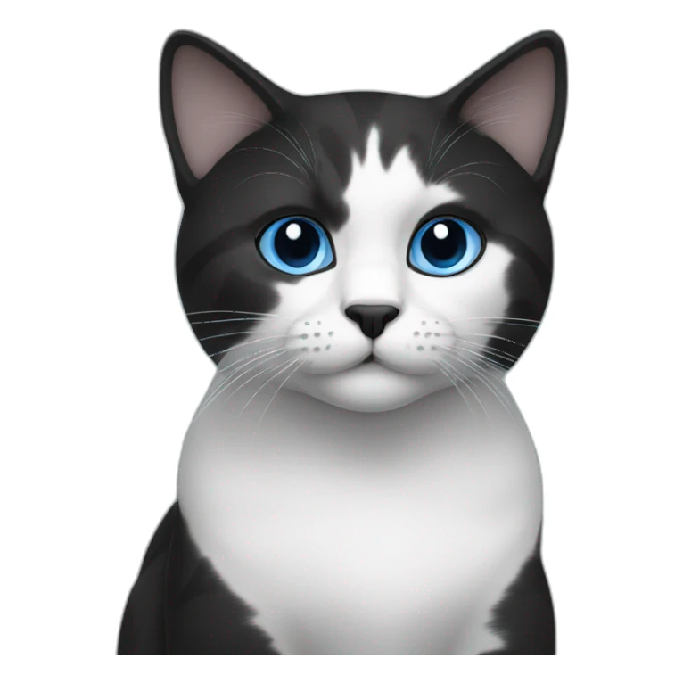 Cat black & white and blue eyes sticker