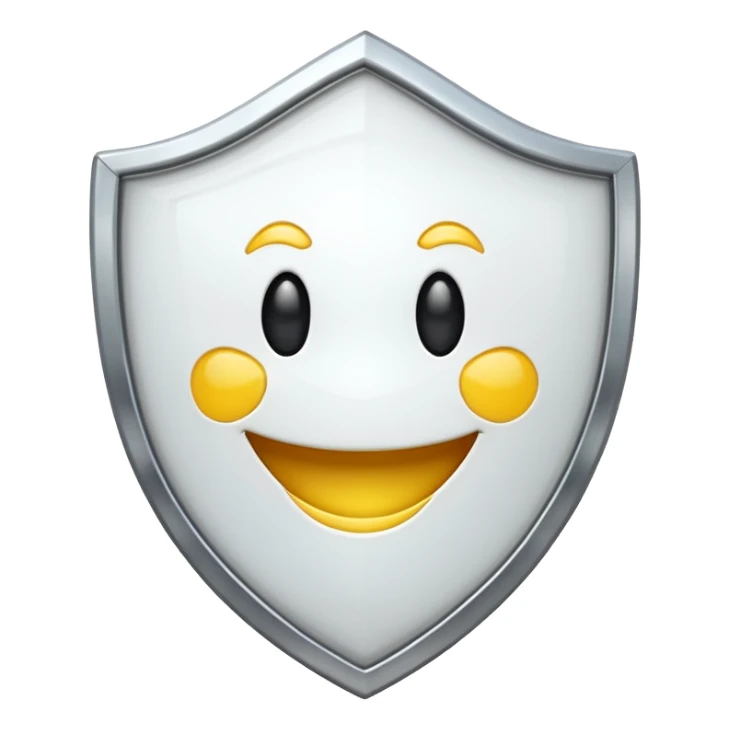 white shield with an emoji in it sticker