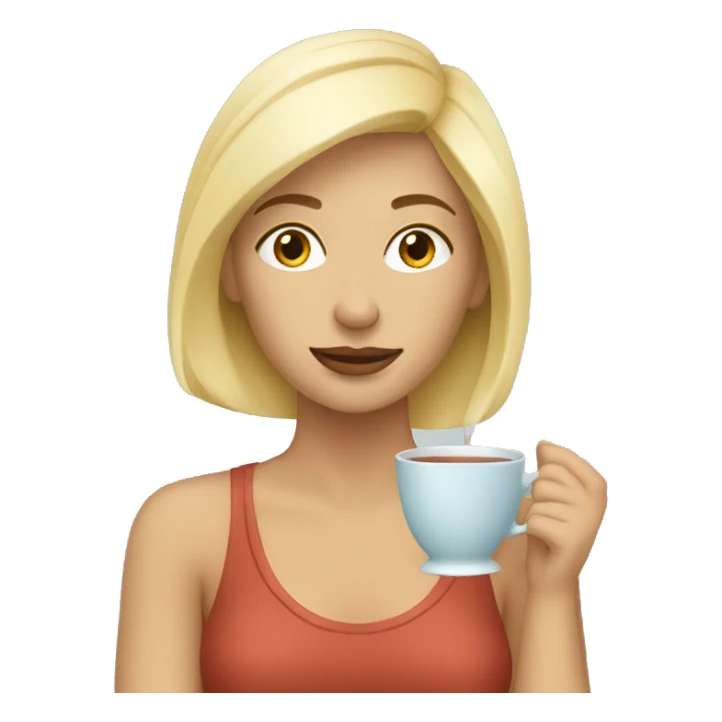 blond woman drinks tea sticker