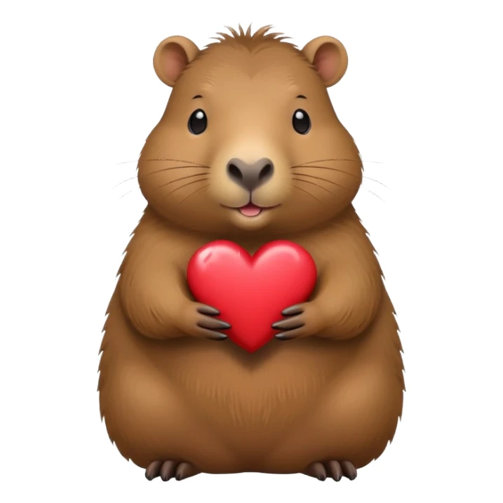  Capybara Holding a heart sticker