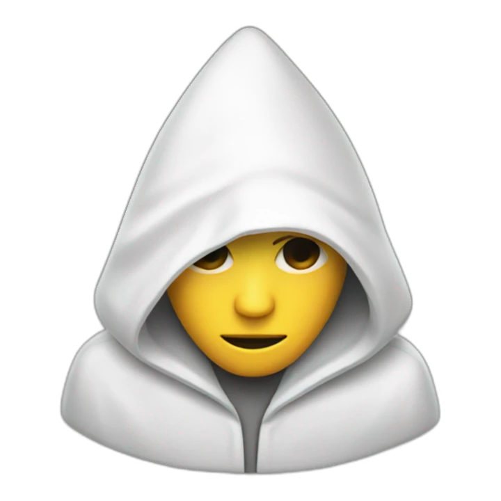 White hooded figure with a pointed hat sticker