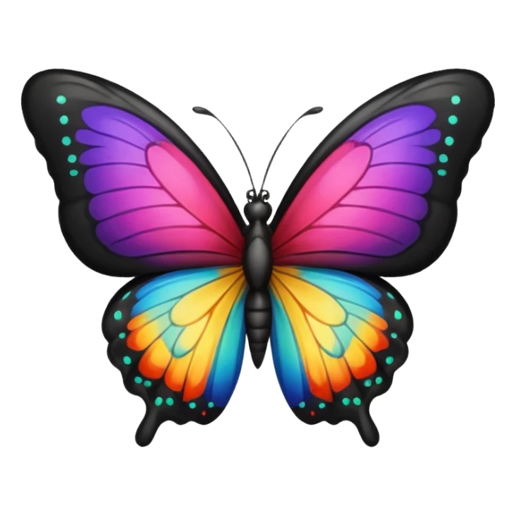 black heart with a butterfly sticker