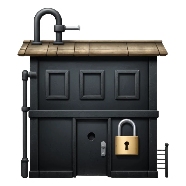 restaurant building with padlock, dark and closed, shut down sticker