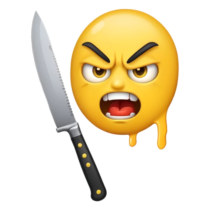 crazy emoji with knife sticker