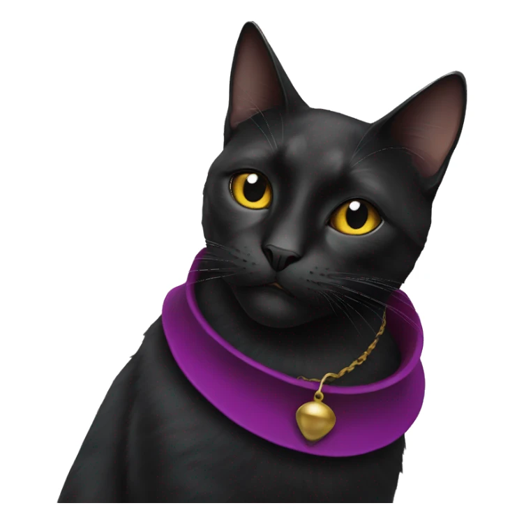 Black cat with jester collar on neck  sticker