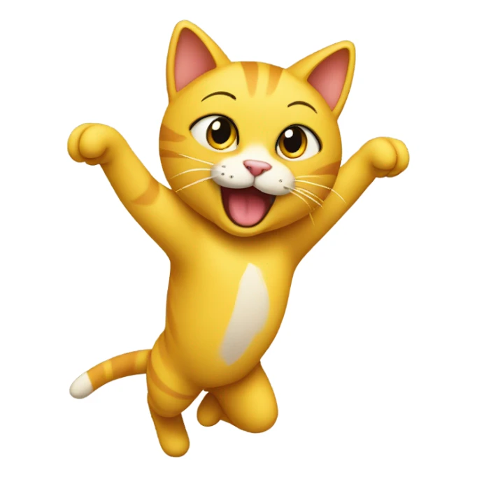 Yellow cat doing acrobats  sticker