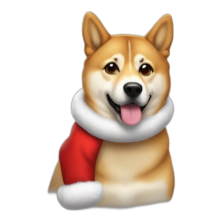 Doge wearing santa stuff sticker