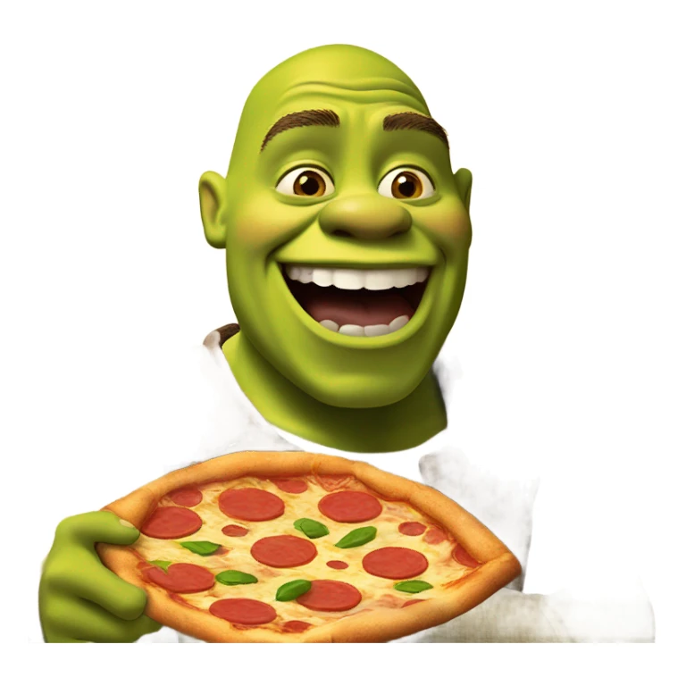 shrek eating a pizza sticker