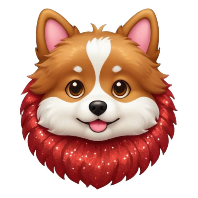 red glitter cute dog sticker