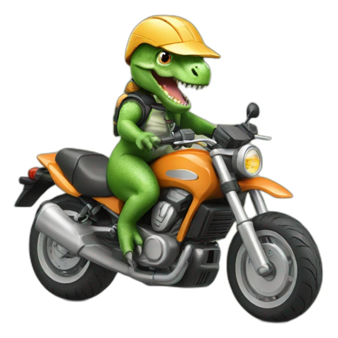 Dinosaure sur moto sticker