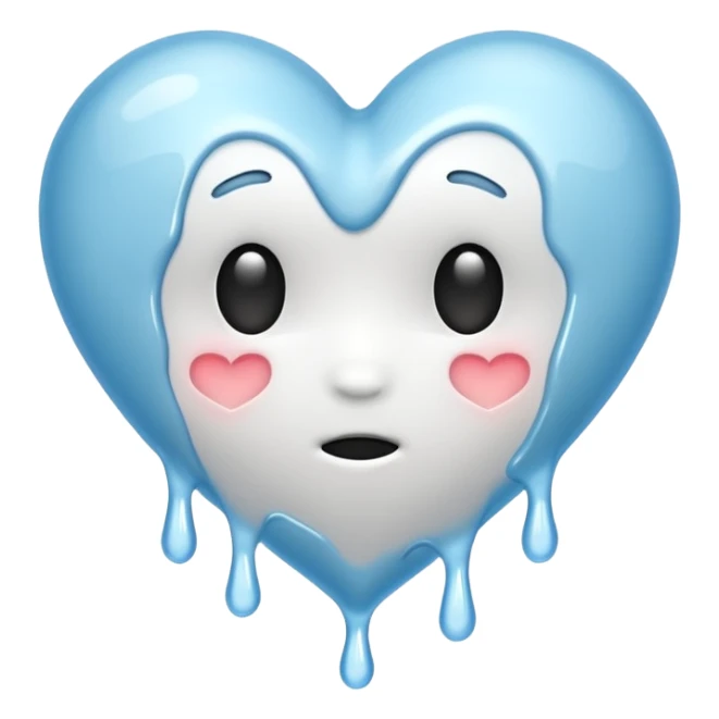 white heart melting sticker