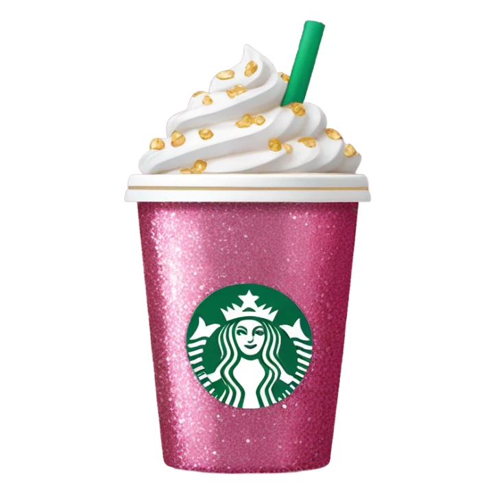 Pink Starbucks with glitter  sticker