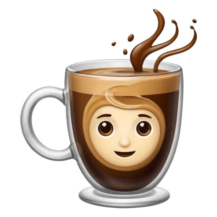 hyper realistic espresso in glass mug sticker