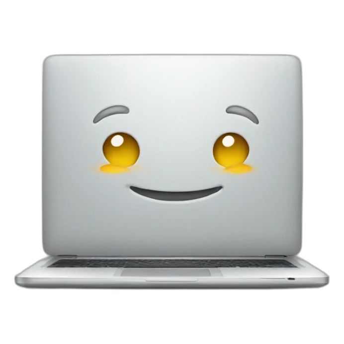 smiling laptop sticker