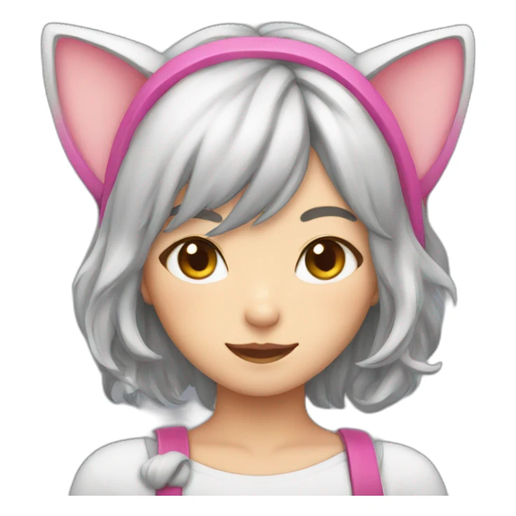 cute cat ear girl sticker