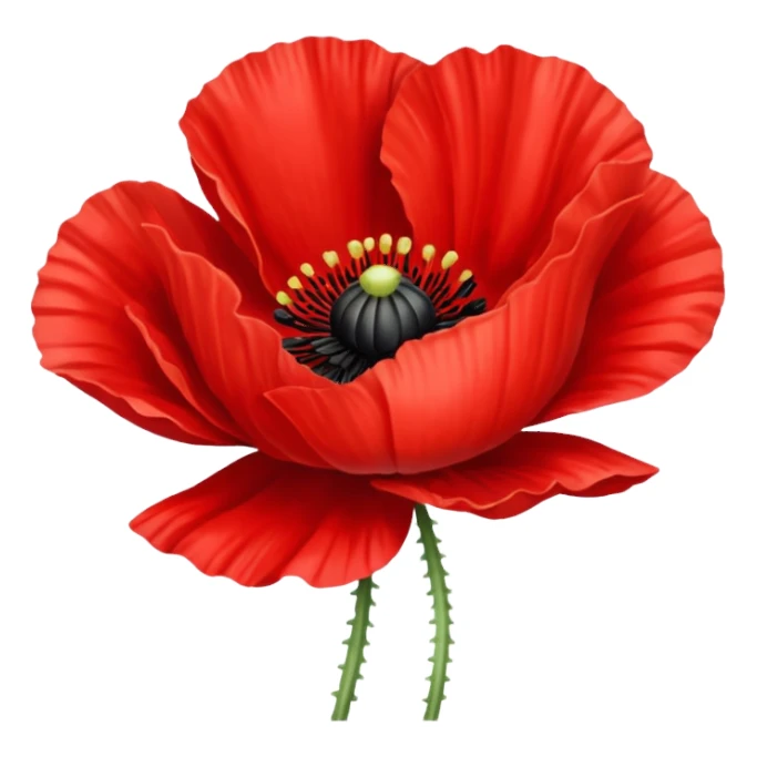 Red poppy flower sticker