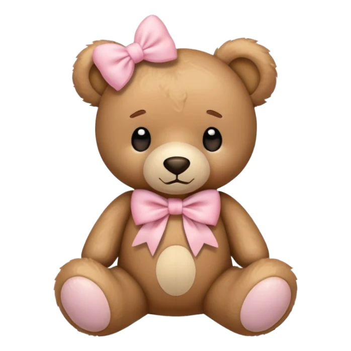 Teddy bear with light pink bow  sticker