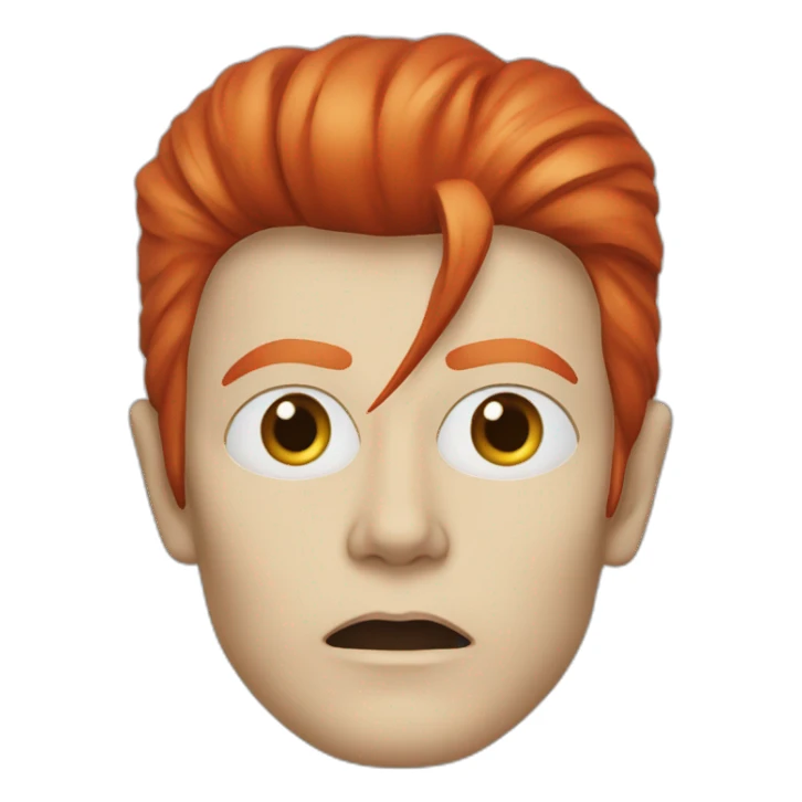 david bowie éclair rouge et bleur sur le visage sticker