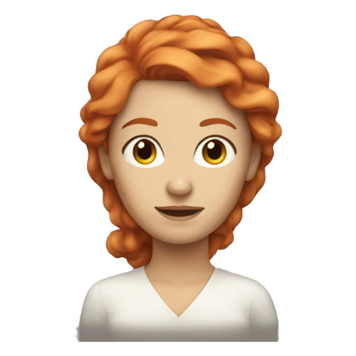 Red haired white woman sticker