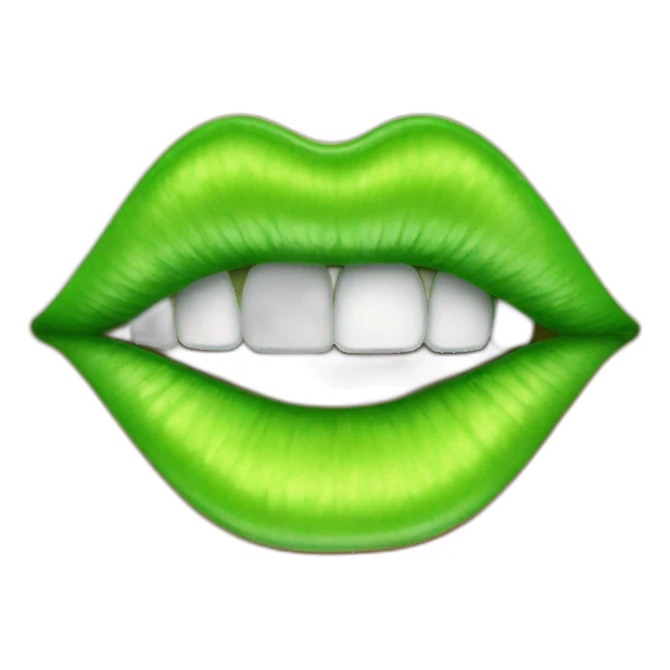 green lips with lime in between teeth sticker