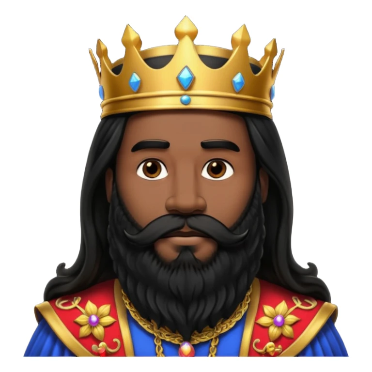 big black bearded king with long hairs sticker