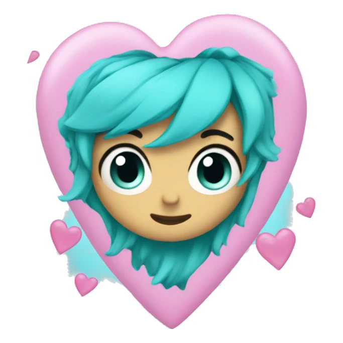 Aqua heart sticker