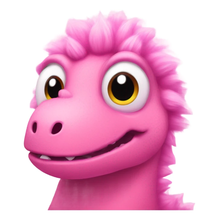 A pink fluffy Dino with pink cheeks sticker