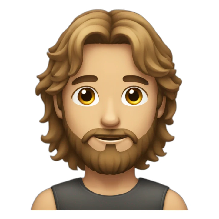 Bearded boy with long hair sticker